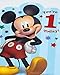 UK Greetings | Disney 1st Birthday Card For Him/Boy | Happy Birthday Gifts | Him, Boys, Men | Blue Design With Mickey Mouse | With Envelope | 155 x 235 mm