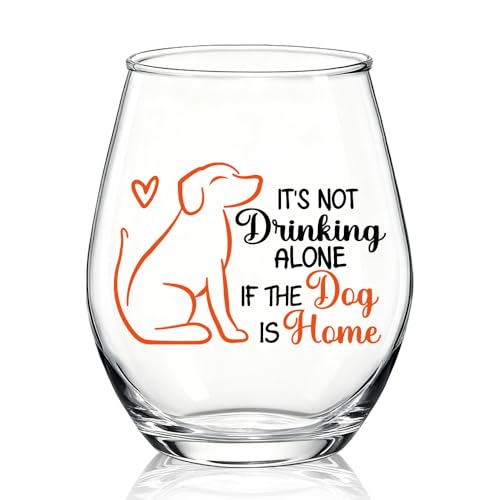 WUUCKOO Dog Lover Stemless Wine Glass Gift