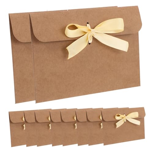 50 Enveloppes Cadeaux Vides Ruban Format Lettre Beige Mariage