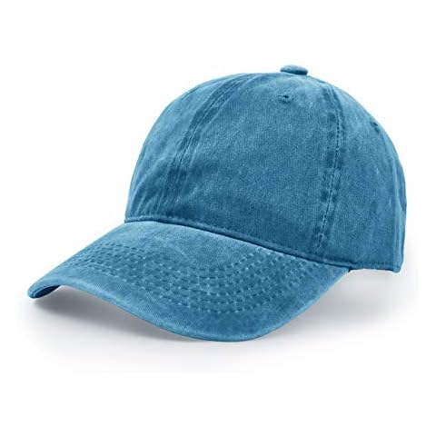 Baseball Cap, UltreKey Washed Cotton Adjustable Sport Outdoor Sun Cap Unisex Hip hop Casual Hat Snapback Cap(Lack Blue) Cover