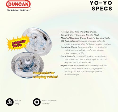 Image of Duncan Toys Limelight LED Light-Up Yo-Yo, Beginner Level Yo-Yo with LED Lights, Colors May Vary