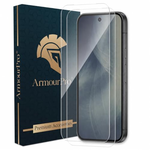 Image of ArmourPro Borderless Tempered Glass for Google Pixel 11, Pack of 2 Clear Screen Protector with Anti-Dust Speaker Mesh, 9H Anti-Scratch, HD Clarity, Case Friendly, Easy Installation Kit