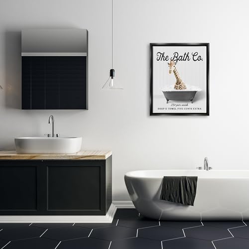 Image of Giraffe Vintage Bubble Bath Animal, 24 x 30 Inch Canvas in Floater Frame