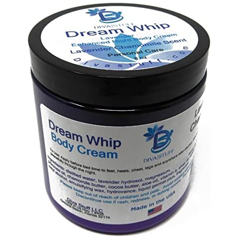 Diva Stuff Dream Whip Magnesium and Hemp Enhanced Night Body Cream for Relaxation and Bedtime Routine, Lavender Chamomile – 8 oz (Made in the USA) Cover