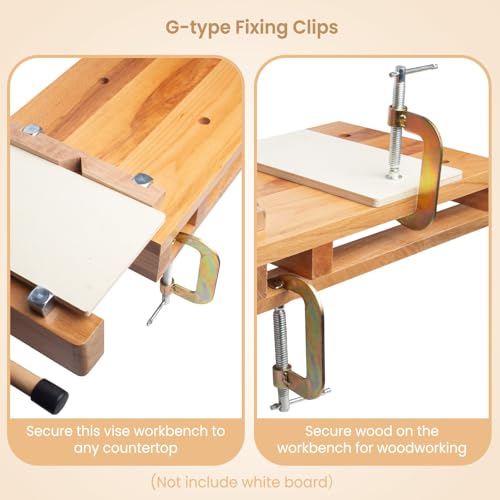 Heemab Torno de bancada para marcenaria, torno de madeira dura para bancada de trabalho com 4 blocos