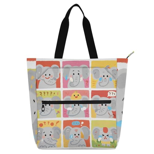 Bolsa de playa impermeable con cremallera y diseño de elefantes para libros