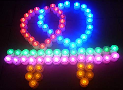 Xunata Pack Of 24 Flameless Led Tea Light Candles, Realistic & Bright, Battery Powered Candles, Unscented Tealights(Red, Red Candle) #TOP3