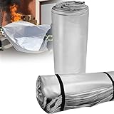 Feuerlöschdecke für Notfälle, silikonbeschichtet, 1100 °C hitzebeständig und wiederverwendbar für Fahrzeugbrände, Autosicherheit