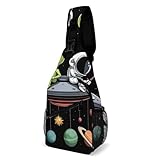 Angelausflug Im Weltraum Mit Außerirdischen Und Astronauten Damen Herren Umhängetasche Mehrere Taschen Sling Bag Anti-Diebstahl Schultertasche Für Wandern Radfahren Reisen