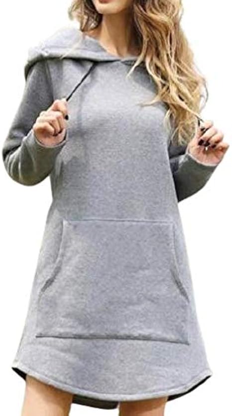 ワンピース ミニワンピース フード付きワンピース フード付きミニワンピ スエットワンピ ワンピース秋冬 フーディー ロングパーカー ミニ丈 ポケット付き ゆったり 大きいサイズ 無地 カジュアル