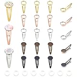 UNICRAFTALE 20 Sets 5 Color Blank Hair Clip Trays for DIY Craft Making