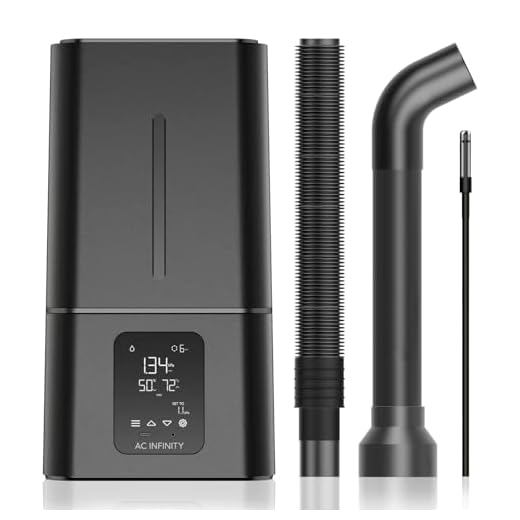 AC Infinity CLOUDFORGE T7 – Pflanzen-Luftbefeuchter 15 L mit VPD-Luftfeuchtigkeitssteuerung, 10-stufigem Präzisionsvernebler, verlängerbarem Auslassschlauch auslaufsicherem Verschluss Grow Zelte