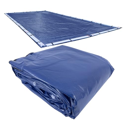 Robelle 20 x 40 ft Industrial Blue Winter Pool Cover for Inground Pools, 5 ft Overlap (25 x 45 ft Cover Size), Solid 14 x 12 Scrim, 4.5 oz/yd2, 20-Year Warranty, Style: 202040RA by Robelle - Used condition - US$142.28