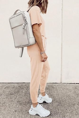 PRETTYGARDEN Women's Two Piece Sets 2025 Summer Spring Jogger Pants Travel Vacation Lounge Outfits Airplane Matching Clothes