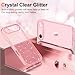 Hython for iPhone Air Case Glitter, Clear Glitter Sparkly Shiny Bling Sparkle Cute Cover, Anti-Scratch Soft TPU Thin Slim Fit Shockproof Protective Phone Cases for Women Girls, Pink Glitter