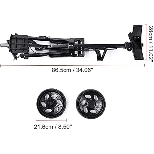 Golftrolley Golfduwwagen Golftrolleywagen Ijzer zwart Verstelbaar 2 wielen Golfcaddy Aluminium opvouwbare trolley met… - Afbeelding 8