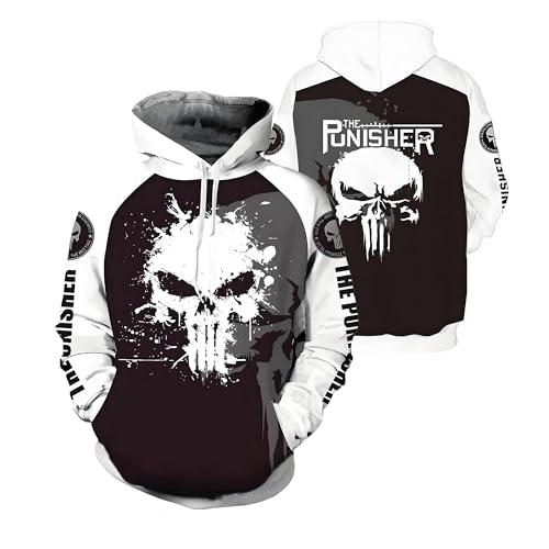 Sweat a capuche homme Punisher vetement decontracte et confortable avec un jean pour le weekend