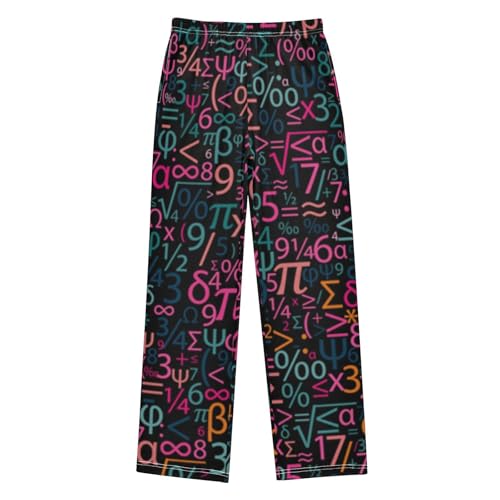 ZZXXB Math Digital Number Boys Long Pants Soft Trousers Elastic Waist Kids Lounge Bottoms with Pockets S-XL