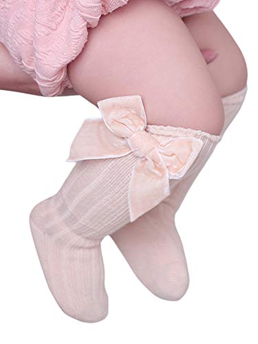 Bow Knee High Socks Newborn Infants Toddlers Girls Tube Ruffled Uniform Long Stockings2