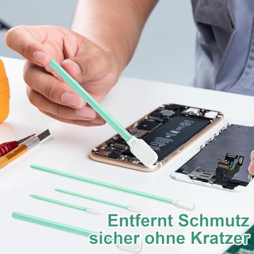 150 Stück Reinigungsstäbchen, 4 Größen Schaumstoff Wattestäbchen Reinigungsstäbchen Lang, Mehrzweck Schaumstoffspitzen Reinigungstupfer, Schaumreinigungsstäbchen für Kamera, Computer,Drucker