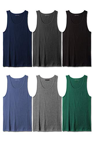 Andrew Scott Men's Cotton A-Shirt Tanks | Tag Free 100% Cotton Tank Tops |Multi Packs-Colors