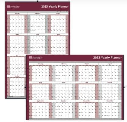 Brownline - Calendario anual de pared 2024, 12 meses, de enero a diciembre, horizontalvertical, 32 x 48 pulgadas, laminadoborrable (C177468-24)