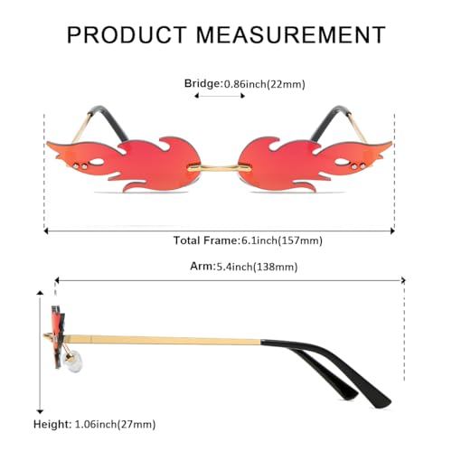 Flame Sunglasses Fire Sunglasses Funky Cool Festival Glasses For Women Men Devil Glasses Goth Vampire Accessories3