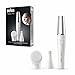 Produktbild Braun FaceSpa Pro Beauty Set mit Gesichtsepilierer Damen / Damenbart Entferner, Gesichtsreinigungsbürste, Aufsatz, Haarentfernung und Reinigung, SE910, weiß/silber