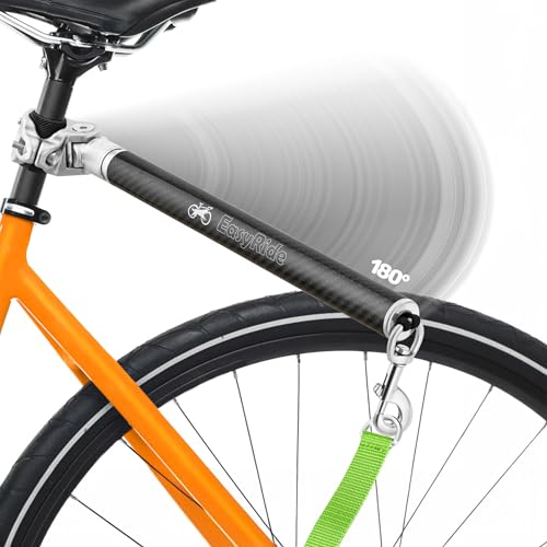 Malabi V2.0-Laisse de vélo pour Chien rotative à 180° avec amortisseurs et mécanisme d'attache Rapide | Fibre de Carbone (Verte)