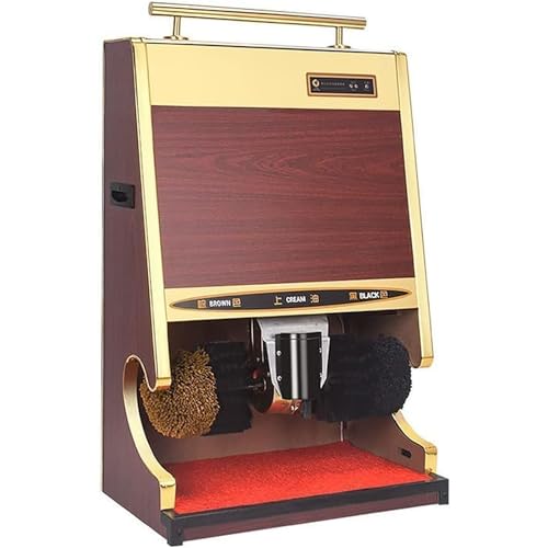 SFQEVHRZ Máquina limpiabotas automática, Máquina pulidora de Zapatos, inducción automática/Cepillo Combinado Doble/protección de Apagado por sobrecalentamiento