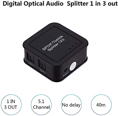 Digital Spdif Toslink 1X3 Optical Audio Splitter Support Toslink Fiber Optic Digital Audio 1 In 3 Out #TOP1