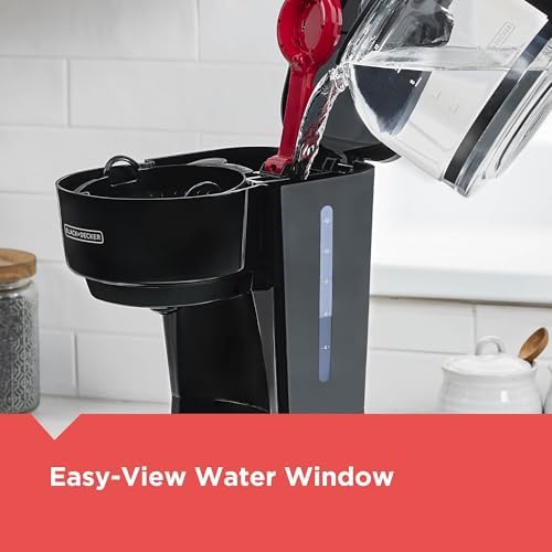 BLACK+DECKER 12-Cup Coffee Maker with Easy On/Off Switch, Easy Pour, Non-Drip Carafe with Removable Filter Basket, Vortex Technology, Black — view 8