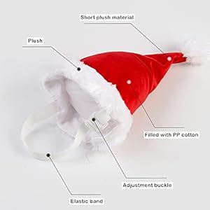 Adjustable 3d Christmas Santa Hat for Dogs Cats large  Cucciolini Doodles Adjustable 3d christmas santa hat for dogs cats large   cucciolini doodles