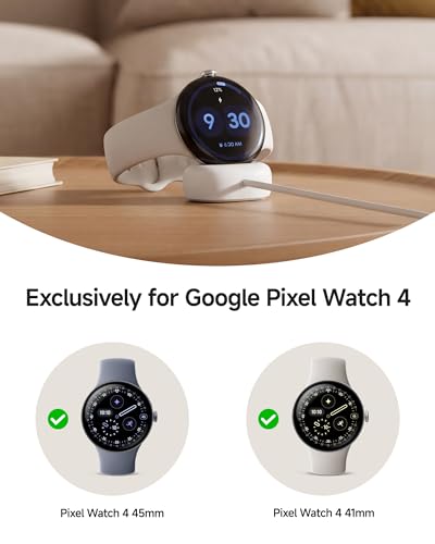 Image of 5W Fast USB-C Charger for Google Pixel Watch 4, Magnetic Charging Dock for Google Watch 4, Replacement Charger Cable Only Compatible for Pixel Watch 4 (41mm /45mm), 3.3ft Type-C Charging Cord