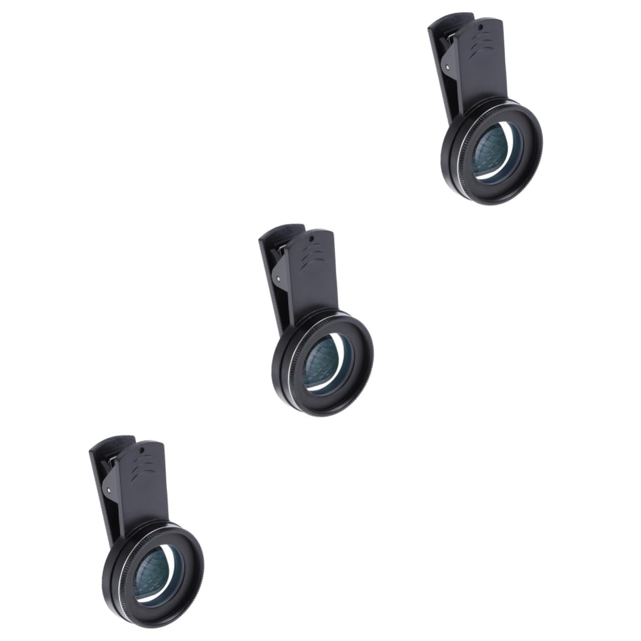 HOMSFOU 3 Pezzi Attacco Per Telefono 37 Mm Obiettivo Macro 15x Ottica Esterna Alta Definizione Facile Da Installare Nero