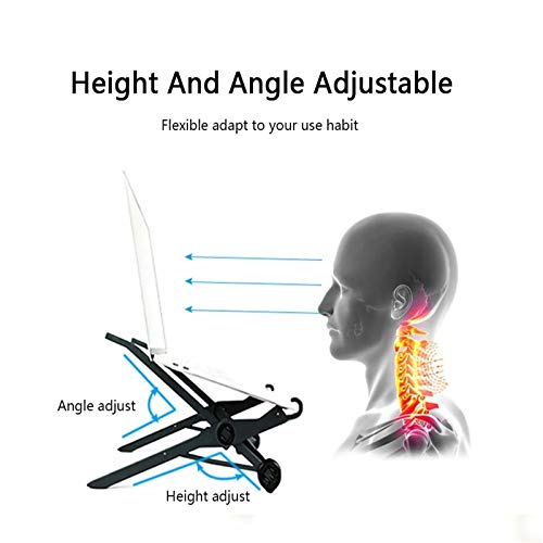 QinWenYan Laptop Steht Portables Stativ Adjustable Faltbare Halter-Haltewinkel for Laptop Notebook Notebook Tablet… – Bild 6