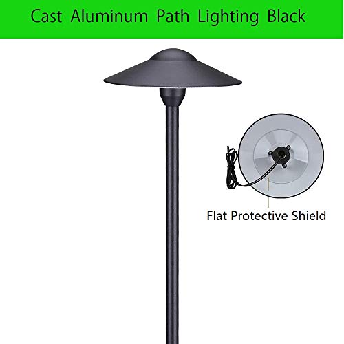 Leelands Low Voltage Path Lights Cast Aluminum Pathway Lights Driveway Light,Wire Connectors Replaceable 3 Watts G4 Led Bulb Warm White Included Textured Black Finish Pack Of 2 #TOP1