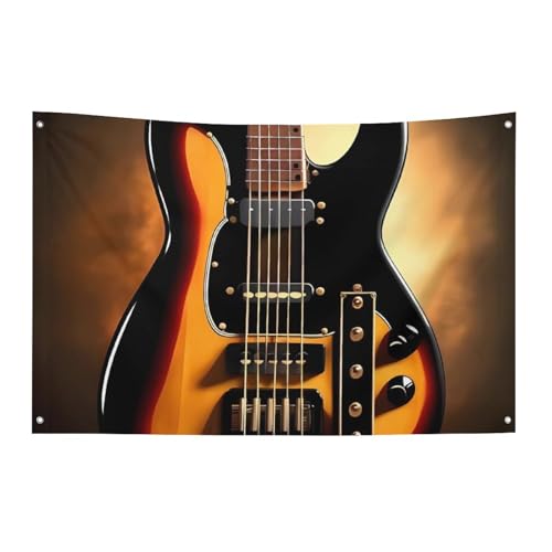 Drapeau de guitare pour dortoir et fête bannière étanche grand format musique