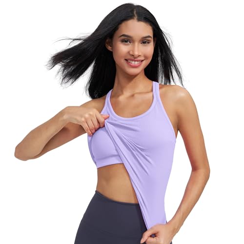 Image of sphinx cat Womens Ribbed Workout Crop Tops with Built in Bra Yoga Racerback Tank Top Slim Fit