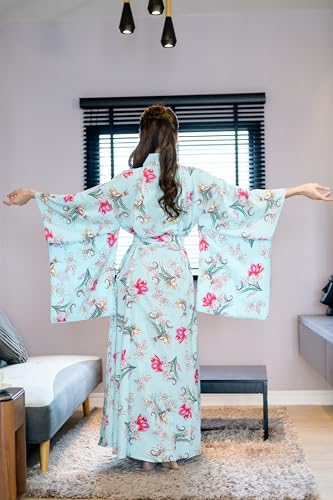 Image of Na'Rak Women's Kimono Robe, Full-Wrap Yukata Style Long Soft Loungewear Luxury Dressing Gown
