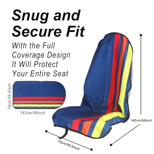 Image of Car Seat Cover Protector Front Seats,for Gym Workout,Running,Swimming,Beach and Hiking,Waterproof Sweat Towel Bucket Seat Covers for Cars SUV Trucks (Racing Stripes, 2Pcs)