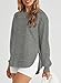 EVALESS Sweatshirt for Women Long Sleeve Grey Comfort Colors Crewneck Cotton Sweatshirts Womens Fall Fashion Side Split Irregular Curved Hem Tops 2025 Outfits Casual Loose Pullover Medium
