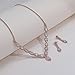 Ruzzykea Sparkling Women Earrings Necklace Jewelry Set For Bridal Bridesmaid Wedding Evening Party Prom Imitation CZ Rhinestone(Rose Gold Plated)