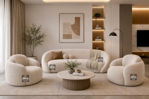 Image of Royal Carved Wooden Sofa Set | 3+1+1 Seater | Antique with Button Tufted Velvet Upholstery | Victorian Style Living Room Furniture Tufted Sofa Set Grey 3-Piece (Design 19)