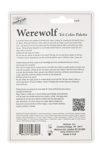 Mehron Makeup Tri-Color Character Makeup Palette | Halloween, Special Effects And Theater Cream Makeup Fx Palette | Face Paint Makeup .7 Oz (20 G) (Werewolf) #TOP3