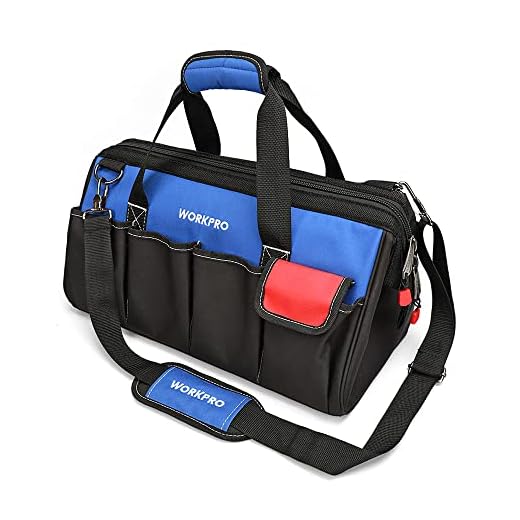 WORKPRO Werkzeugtasche mit verstellbarem Schultergurt und weiter Reißverschluss-Öffnung (45X20X26CM) 18 inch