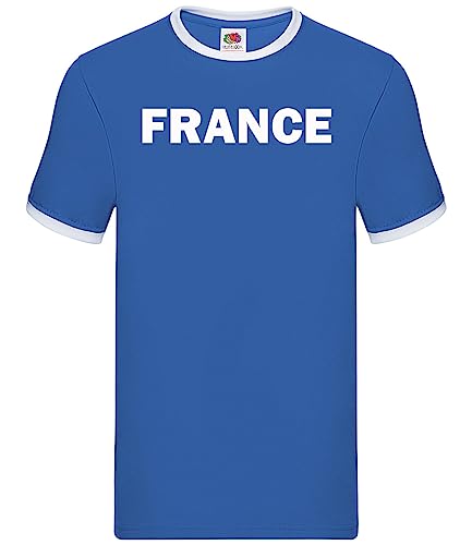 France - Camiseta retro de rugby, diseño de fútbol americano, Amarillo Verde, XL