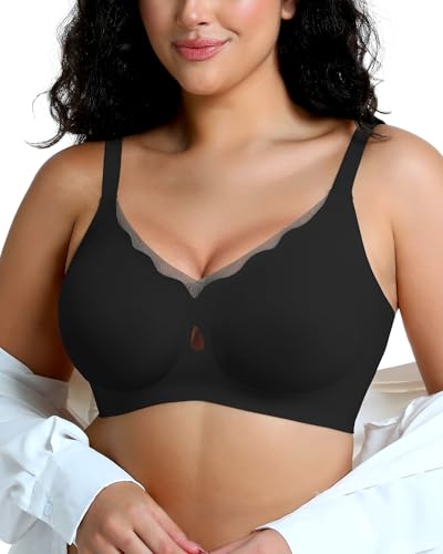 Image of Jelly Bras for Women No Underwire Mesh Wireless Crossover Bra Seamless Full Coverage Lift T Shirt Sleep Bralettes