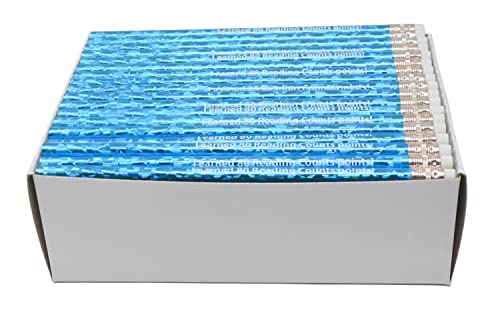 Pencil Guy Promotional Personalized Imprinted Glitz Round Pencils Glitz Blue 144 to a box