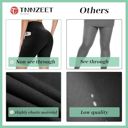 TNNZEET Biker Shorts Women - 8"/5"/3" High Waisted Tummy Control Workout Gym Spandex Booty Yoga Volleyball Shorts